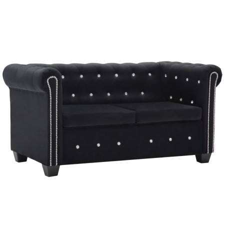 Chesterfield sofá de 2 plazas de terciopelo 146x75x72 cm negro von , Sofas - Ref: Foro24-247137, Preis: 520,03 €, Rabatt: %