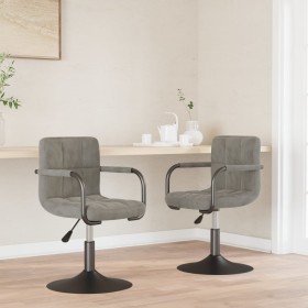 Sillas de comedor giratorias 2 uds de terciopelo gris claro de , Sillas de comedor - Ref: Foro24-334617, Precio: 132,10 €, De...