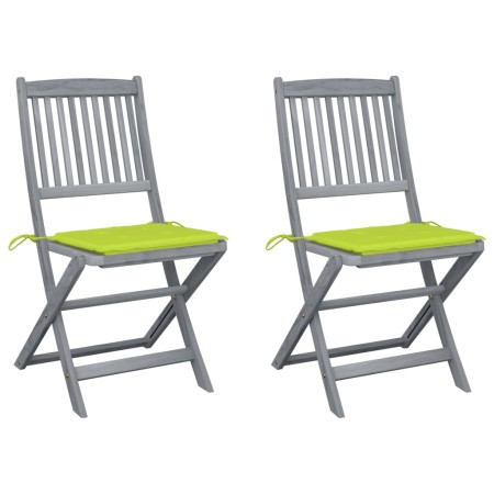 Sillas de jardín plegables 2 uds cojines madera maciza acacia von , Gartenstühle - Ref: Foro24-3064547, Preis: 141,39 €, Raba...