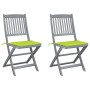 Sillas de jardín plegables 2 uds cojines madera maciza acacia von , Gartenstühle - Ref: Foro24-3064547, Preis: 141,39 €, Raba...