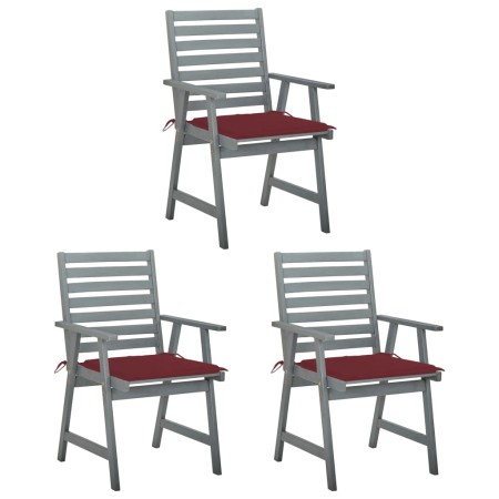 Sillas comedor de jardín 3 uds madera maciza acacia y cojines von , Gartenstühle - Ref: Foro24-3064437, Preis: 283,14 €, Raba...