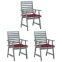 Sillas comedor de jardín 3 uds madera maciza acacia y cojines von , Gartenstühle - Ref: Foro24-3064437, Preis: 283,14 €, Raba...