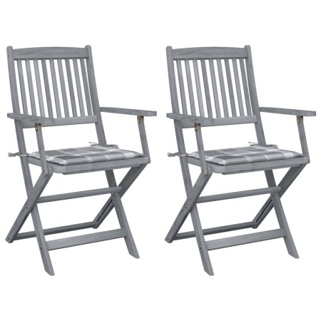 Sillas de jardín plegables 2 uds madera maciza acacia y cojines von , Gartenstühle - Ref: Foro24-3064496, Preis: 118,66 €, Ra...