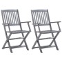 Sillas de jardín plegables 2 uds madera maciza acacia y cojines von , Gartenstühle - Ref: Foro24-3064496, Preis: 118,66 €, Ra...