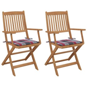 Sillas de jardín plegables 2 uds y cojines madera maciza acacia von , Gartenstühle - Ref: Foro24-3064603, Preis: 158,81 €, Ra...