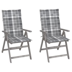 Sillas reclinables jardín y cojines 2 uds madera maciza acacia by , Garden chairs - Ref: Foro24-3064712, Price: 161,47 €, Dis...