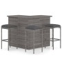 Set de bar para jardín 4 piezas y cojines ratán sintético gris by , Garden sets - Ref: Foro24-3064924, Price: 407,21 €, Disco...