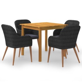 Juego de comedor para jardín 5 piezas negro de , Conjuntos de jardín - Ref: Foro24-3067732, Precio: 507,24 €, Descuento: %