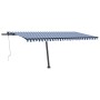 Toldo automático LED sensor de viento azul y blanco 500x350 cm by , Awnings - Ref: Foro24-3069871, Price: 850,44 €, Discount: %