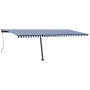 Toldo de pie automático azul y blanco 600x350 cm by , Awnings - Ref: Foro24-3069886, Price: 833,77 €, Discount: %
