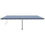 Toldo de pie automático azul y blanco 600x350 cm by , Awnings - Ref: Foro24-3069886, Price: 833,77 €, Discount: %