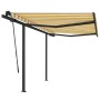 Toldo automático retráctil con postes amarillo blanco 3,5x2,5 m by , Awnings - Ref: Foro24-3070128, Price: 482,31 €, Discount: %