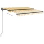 Toldo automático retráctil con postes amarillo blanco 3,5x2,5 m by , Awnings - Ref: Foro24-3070128, Price: 482,31 €, Discount: %
