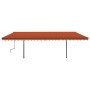 Toldo retráctil automático con postes naranja y marrón 6x3,5 m by , Awnings - Ref: Foro24-3070290, Price: 871,78 €, Discount: %