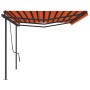Toldo retráctil automático con postes naranja y marrón 6x3,5 m by , Awnings - Ref: Foro24-3070290, Price: 871,78 €, Discount: %