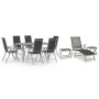 Juego de comedor de jardín 10 piezas negro y plateado by , Garden sets - Ref: Foro24-3070646, Price: 594,45 €, Discount: %