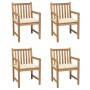 Sillas de jardín 4 uds madera maciza de teca con cojines crema von , Gartenstühle - Ref: Foro24-3073006, Preis: 588,05 €, Rab...