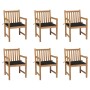 Sillas de jardín 6 uds madera maciza de teca cojines negro von , Gartenstühle - Ref: Foro24-3073038, Preis: 863,41 €, Rabatt: %
