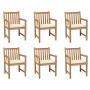 Sillas de jardín 6 uds madera maciza de teca cojines crema von , Gartenstühle - Ref: Foro24-3073033, Preis: 878,42 €, Rabatt: %