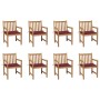 Sillas de jardín 8 uds madera maciza teca cojines rojo tinto von , Gartenstühle - Ref: Foro24-3073067, Preis: 1,00 €, Rabatt: %