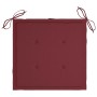 Sillas de jardín 8 uds madera maciza teca cojines rojo tinto von , Gartenstühle - Ref: Foro24-3073067, Preis: 1,00 €, Rabatt: %