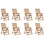 Sillas de jardín plegables y cojines 8 uds madera maciza acacia von , Gartenstühle - Ref: Foro24-3075065, Preis: 643,45 €, Ra...