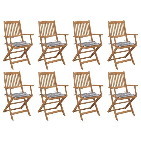 Sillas de jardín plegables 8 uds y cojines madera maciza acacia by , Garden chairs - Ref: Foro24-3075099, Price: 446,88 €, Di...