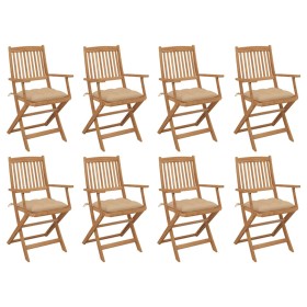 Sillas de jardín plegables 8 uds y cojines madera maciza acacia von , Gartenstühle - Ref: Foro24-3075103, Preis: 454,90 €, Ra...