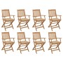 Sillas de jardín plegables 8 uds y cojines madera maciza acacia by , Garden chairs - Ref: Foro24-3075103, Price: 464,60 €, Di...