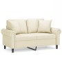 Sofá de 2 plazas con cojines cuero sintético color crema 120 cm by , Sofas - Ref: Foro24-3200926, Price: 238,72 €, Discount: %