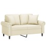 Sofá de 2 plazas con cojines cuero sintético color crema 120 cm by , Sofas - Ref: Foro24-3200926, Price: 238,72 €, Discount: %