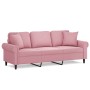 Sofá de 3 plazas con cojines terciopelo rosa 180 cm von , Sofas - Ref: Foro24-3200958, Preis: 335,71 €, Rabatt: %