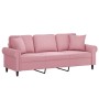 Sofá de 3 plazas con cojines terciopelo rosa 180 cm von , Sofas - Ref: Foro24-3200958, Preis: 335,71 €, Rabatt: %
