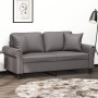Sofá de 2 plazas con cojines cuero sintético gris 140 cm by , Sofas - Ref: Foro24-3200932, Price: 253,37 €, Discount: %