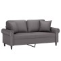 Sofá de 2 plazas con cojines cuero sintético gris 140 cm by , Sofas - Ref: Foro24-3200932, Price: 253,37 €, Discount: %