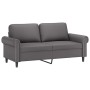 Sofá de 2 plazas con cojines cuero sintético gris 140 cm by , Sofas - Ref: Foro24-3200932, Price: 253,37 €, Discount: %