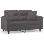 Sofá de 2 plazas con cojines cuero sintético gris 120 cm by , Sofas - Ref: Foro24-3200985, Price: 246,08 €, Discount: %