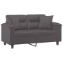 Sofá de 2 plazas con cojines cuero sintético gris 120 cm by , Sofas - Ref: Foro24-3200985, Price: 246,08 €, Discount: %