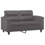 Sofá de 2 plazas con cojines cuero sintético gris 120 cm by , Sofas - Ref: Foro24-3200985, Price: 246,08 €, Discount: %