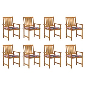 Sillas de jardín 8 uds madera maciza de acacia con cojines de , Sillas de jardín - Ref: Foro24-3078179, Precio: 644,25 €, Des...