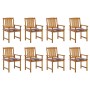 Sillas de jardín 8 uds madera maciza de acacia con cojines de , Sillas de jardín - Ref: Foro24-3078179, Precio: 644,25 €, Des...