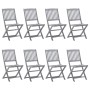 Sillas de jardín plegables 8 uds y cojines madera maciza acacia by , Garden chairs - Ref: Foro24-3078304, Price: 402,87 €, Di...