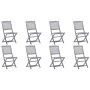 Sillas de jardín plegables 8 uds y cojines madera maciza acacia by , Garden chairs - Ref: Foro24-3078304, Price: 402,87 €, Di...