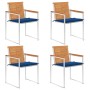 Sillas de jardín y cojines 4 unidades madera maciza de acacia by , Garden chairs - Ref: Foro24-3078480, Price: 456,70 €, Disc...