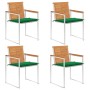 Sillas de jardín y cojines 4 unidades madera maciza de acacia by , Garden chairs - Ref: Foro24-3078475, Price: 459,74 €, Disc...