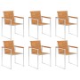 Sillas de jardín y cojines 6 unidades madera maciza de acacia by , Garden chairs - Ref: Foro24-3078507, Price: 687,15 €, Disc...