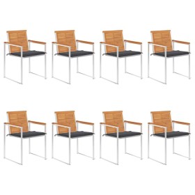 Sillas de jardín y cojines 8 unidades madera maciza de acacia by , Garden chairs - Ref: Foro24-3078524, Price: 922,82 €, Disc...