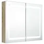 Badezimmerschrank mit LED-Spiegel Weiß und Eiche 80x12x68 cm von vidaXL, Badezimmerwaschtische - Ref: Foro24-326516, Preis: 1...