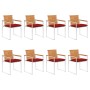 Sillas de jardín y cojines 8 unidades madera maciza de acacia by , Garden chairs - Ref: Foro24-3078545, Price: 910,14 €, Disc...