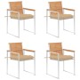 Sillas de jardín 4 unidades con cojines madera maciza teca by , Garden chairs - Ref: Foro24-3078572, Price: 556,62 €, Discoun...